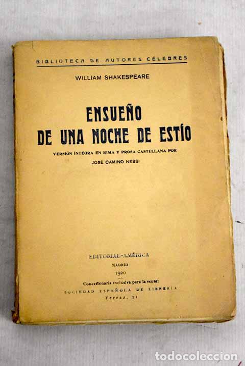 Libros: Ensue&ntilde;o de una noche de est&iacute;o.- Shakespeare, William