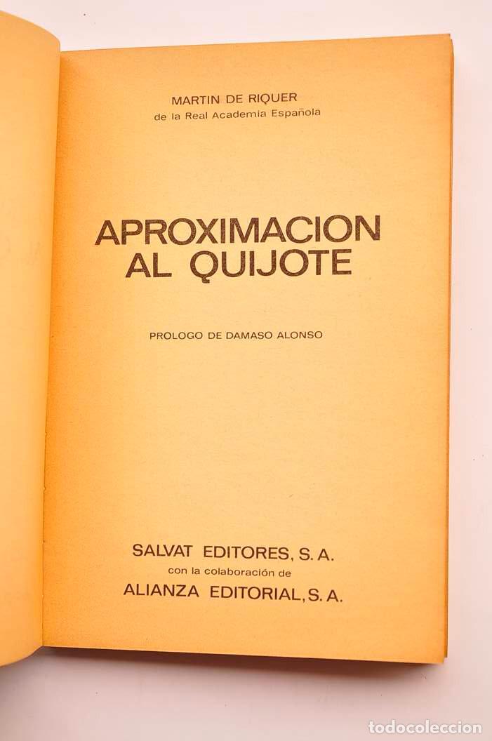 Libros: Aproximaci&oacute;n al Quijote - RIQUER, Mart&iacute;n de - Foto 2
