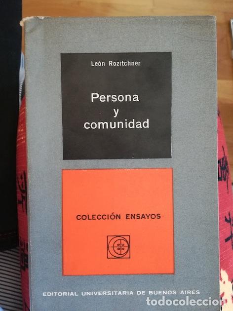 Libros: PERSONA Y COMUNIDAD - LE&Oacute;N ROZITCHNER - Foto 1