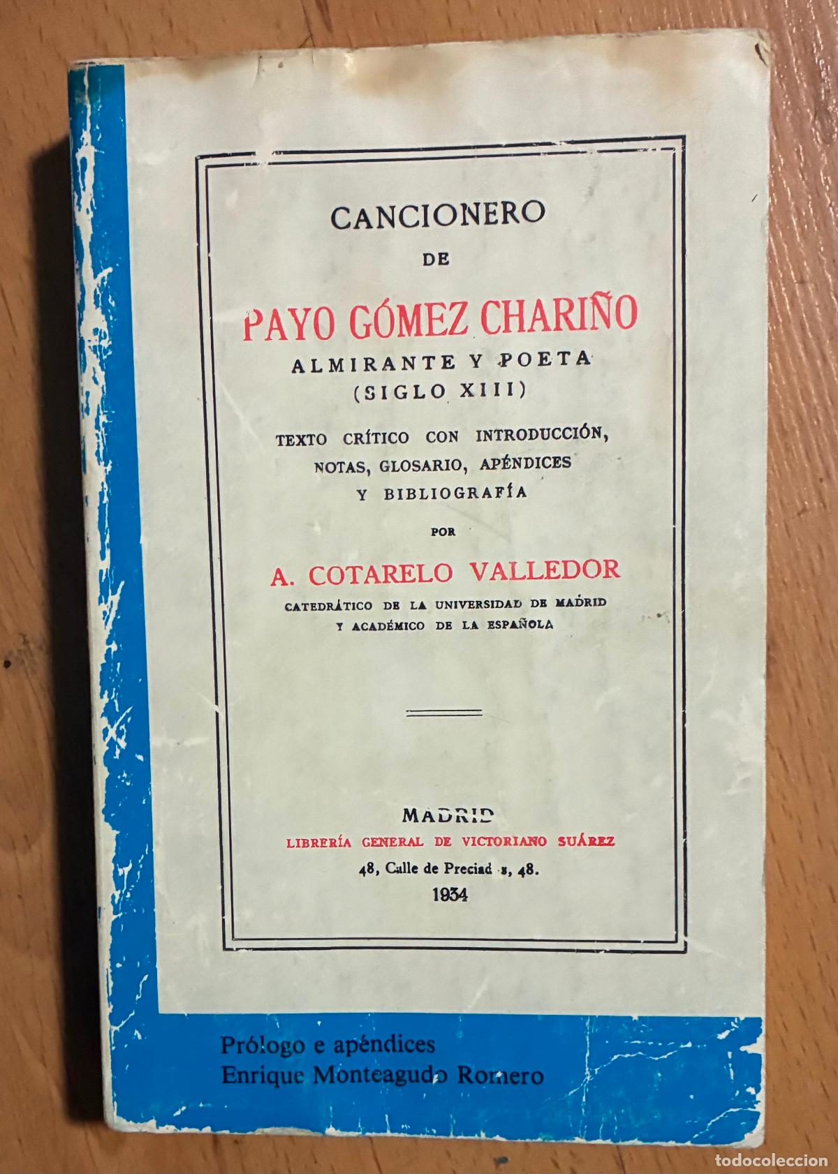 Libros: CANCIONERO DE PAYO GOMEZ CHARI&Ntilde;O, FACSIMIL - Foto 1