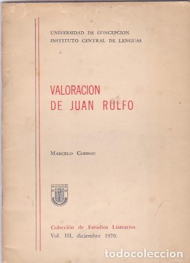 Libros: VALORACI&Oacute;N DE JUAN RULFO. - CODDOU, Marcelo. - Foto 1