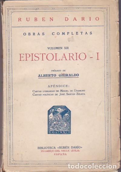 Libros: EPISTOLARIO I VOL. XIII OBRAS COMPLETAS. - DARIO, Ruben.