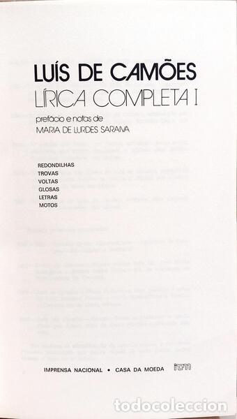 Libros: CAM&Otilde;ES. (Lu&iacute;s de) - L&Iacute;RICA COMPLETA. [3 VOLS.] - Foto 3