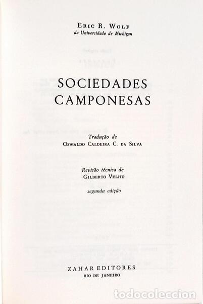 Libros: WOLF. (Eric R.) - SOCIEDADES CAMPONESAS. [2.&ordf; EDI&Ccedil;&Atilde;O] - Foto 2