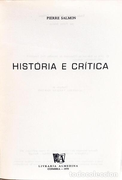 Libros: SALMON. (Pierre) - HIST&Oacute;RIA E CR&Iacute;TICA. - Foto 2