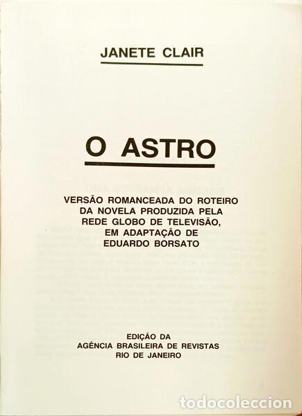 Libros: CLAIR. (Janete) - O ASTRO. [2 VOLS. - 1.&ordf; EDI&Ccedil;&Atilde;O] - Foto 2