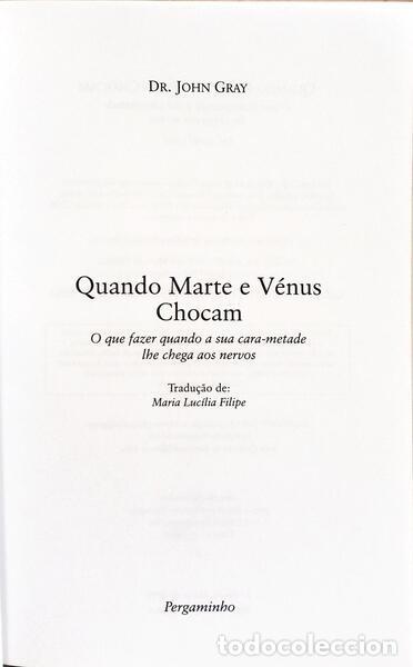 Libros: GRAY. (John) - QUANDO MARTE E V&Eacute;NUS CHOCAM. [1.&ordf; EDI&Ccedil;&Atilde;O] - Foto 2