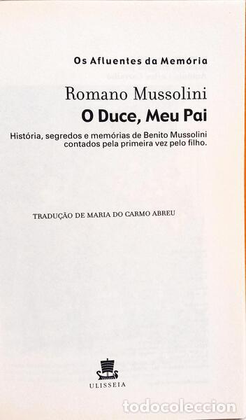 Libros: MUSSOLINI. (Romano) - O DUCE, MEU PAI. - Foto 2