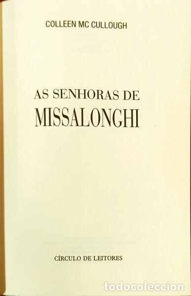 Libros: MCCULLOUGH. (Colleen) - AS SENHORAS DE MISSALONGHI. - Foto 2