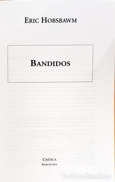 Libros: HOBSBAWM. (Eric) - BANDIDOS. - Foto 2