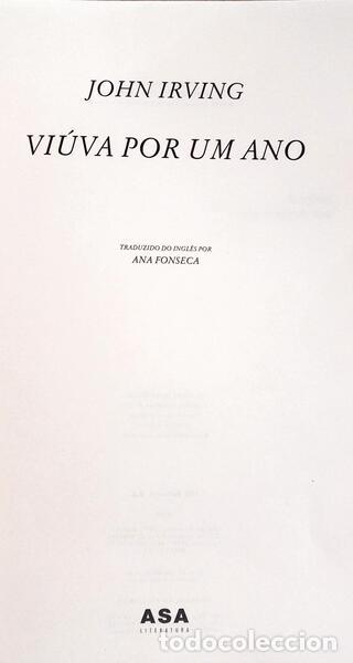Libros: IRVING. (John) - VI&Uacute;VA POR UM ANO. [2.&ordf; EDI&Ccedil;&Atilde;O] - Foto 2