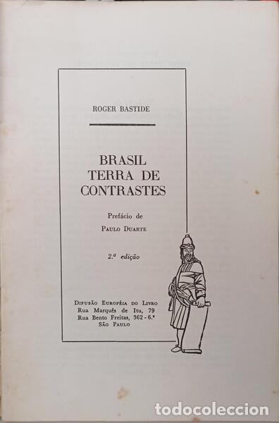 Libros: BASTIDE. (Roger) - BRASIL TERRA DE CONTRASTES. [2.&ordf; EDI&Ccedil;&Atilde;O] - Foto 2