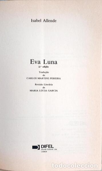 Libros: ALLENDE. (Isabel) - EVA LUNA. [2.&ordf; EDI&Ccedil;&Atilde;O] - Foto 2