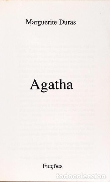 Libros: DURAS. (Marguerite) - AGATHA. - Foto 2