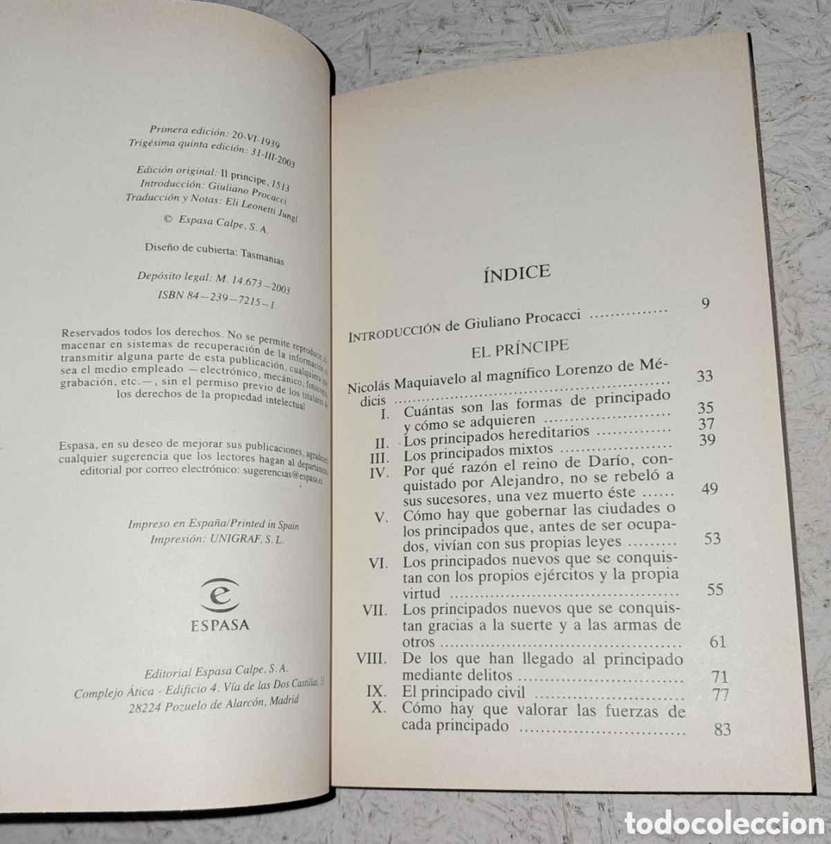 Libros: Libro El Pr&iacute;ncipe de Nicol&aacute;s Maquiavelo, - Foto 2