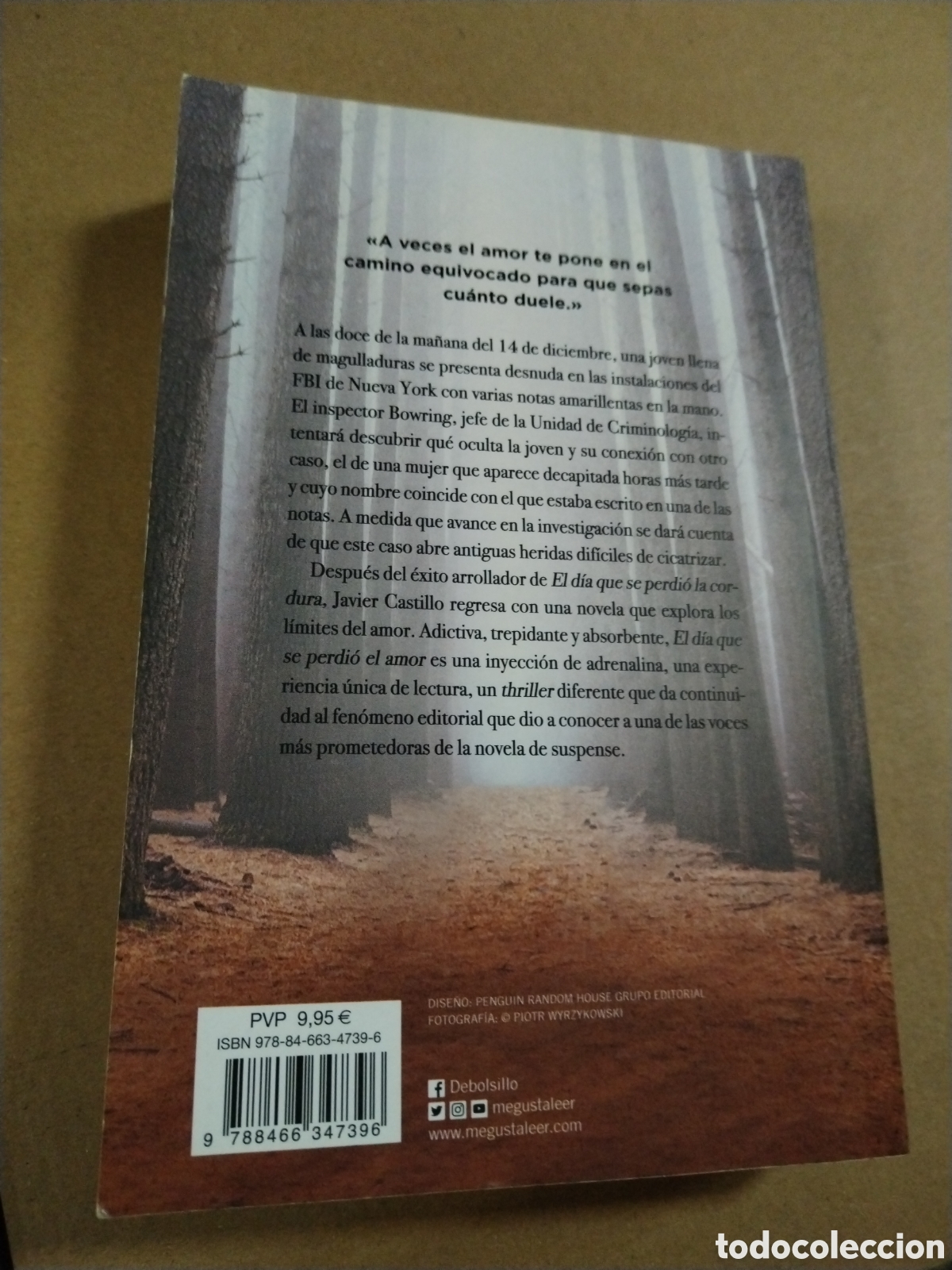 Libros: EL DIA QUE SE PERDIO EL AMOR. JAVIER CASTILLO - Foto 2