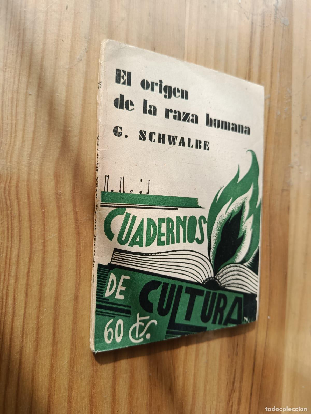 Libros: EL ORIGEN DE LA RAZA HUMANA - G. SCHWALBE - Foto 1
