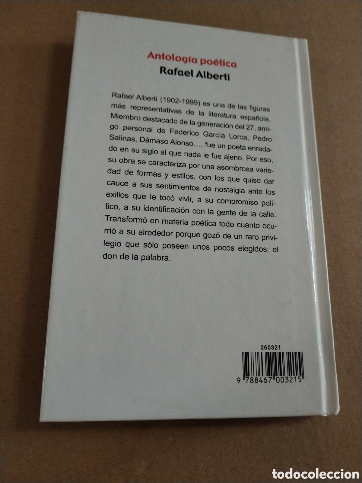 Libros: ANTOLOGIA POETICA. RAFAEL ALBERTI - Foto 2