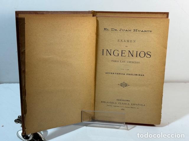 Libros: EXAMEN DE INGENIOS JUAN HUARTE - Foto 4