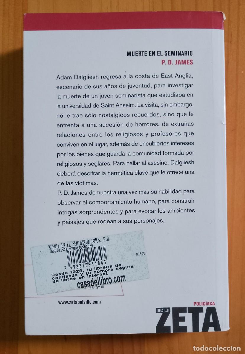 Libros: MUERTE EN EL SEMINARIO - P. D. JAMES - Foto 2