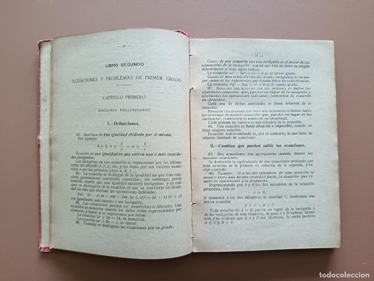 Libros: &Aacute;LGEBRA - 1956- 8&ordf; EDICI&Oacute;N - Foto 3