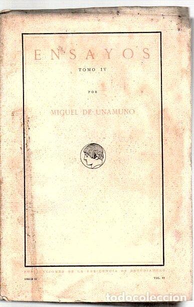 Libros: Ensayos. Tomo IV - Unamuno, Miguel de