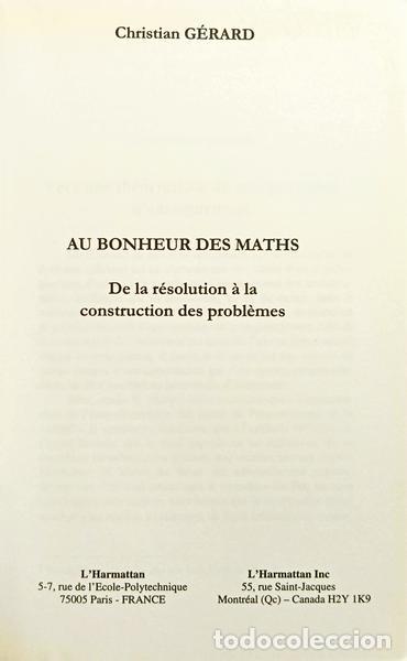 Libros: G&Eacute;RARD. (Christian) - AU BONHEUR DES MATHS. - Foto 2
