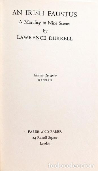 Libros: DURRELL. (Lawrence) - AN IRISH FAUSTUS. - Foto 2