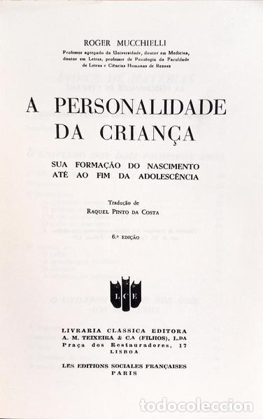 Libros: MUCCHIELLI. (Roger) - A PERSONALIDADE DA CRIAN&Ccedil;A. [6.&ordf; EDI&Ccedil;&Atilde;O] - Foto 2