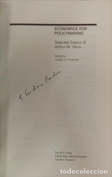 Libros: OKUN. (Arthur M.) e Joseph A. Pechman. - ECONOMICS FOR POLICYMAKING. - Foto 2