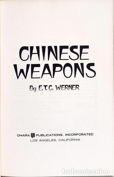 Libros: WERNER. (E. T. C.) - CHINESE WEAPONS. - Foto 2