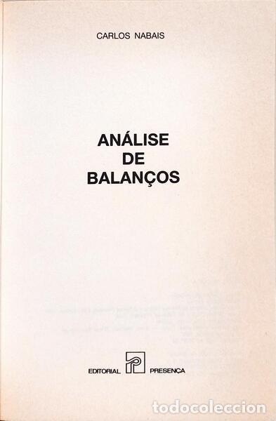 Libros: NABAIS. (Carlos) - AN&Aacute;LISE DE BALAN&Ccedil;OS. - Foto 2
