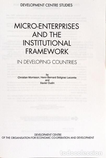 Libros: MORRISON. (Christian) e outros. - MICRO-ENTERPRISES AND THE INSTITUTIONAL FRAMEWORK IN DEVELOPING CO - Foto 2