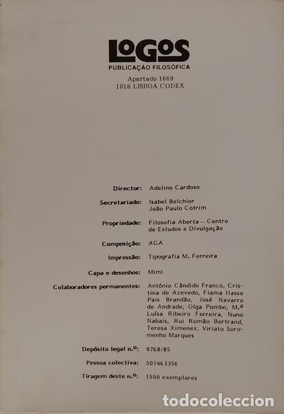 Libros: LOGOS, N.&ordm; 4, DEZEMBRO DE 1985. - Foto 2