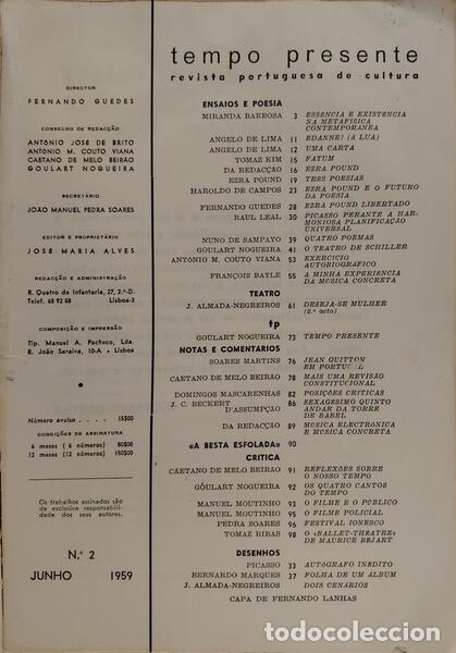 Libros: TEMPO PRESENTE, N.&ordm; 2, JUNHO 1959. [TARJA] - Foto 2