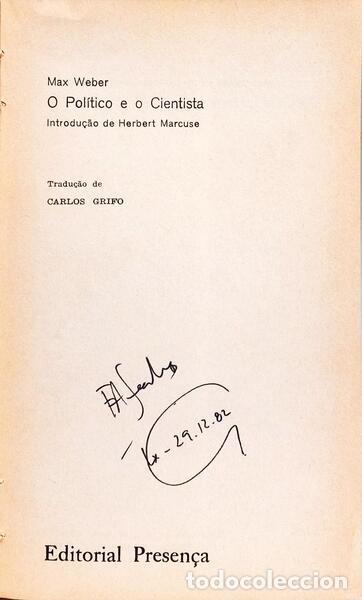 Libros: WEBER. (Max) - O POL&Iacute;TICO E O CIENTISTA. - Foto 2
