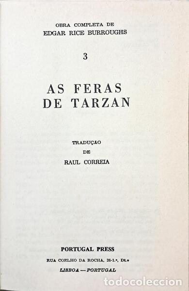 Libros: BURROUGHS. (Edigar Rice) - AS FERAS DE TARZAN. [1.&ordf; EDI&Ccedil;&Atilde;O] - Foto 2