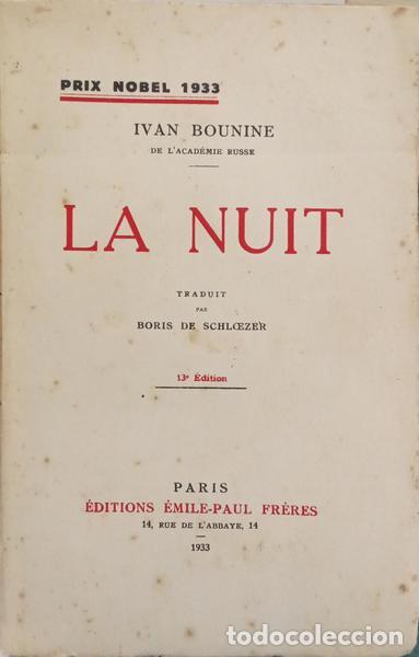 Libri di seconda mano: BOUNINE. (Ivan) - LA NUIT.