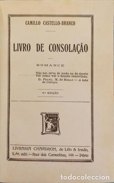 Libros: CASTELO BRANCO. (Camilo) - LIVRO DE CONSOLA&Ccedil;&Atilde;O. - Foto 2