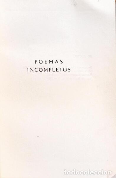 Libros: CID. (Paulo) - POEMAS INCOMPLETOS III. - Foto 2