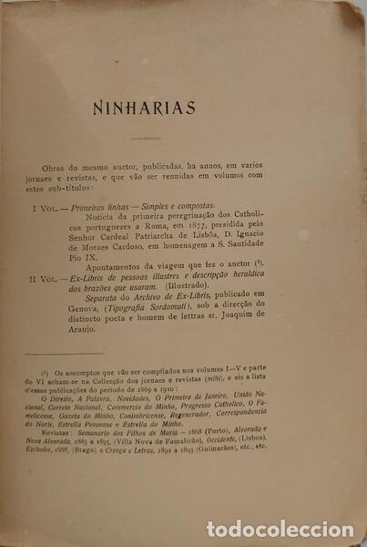 Libros: AZEVEDO E MENEZES. (Jos&eacute; de) - NINHARIAS. - Foto 2