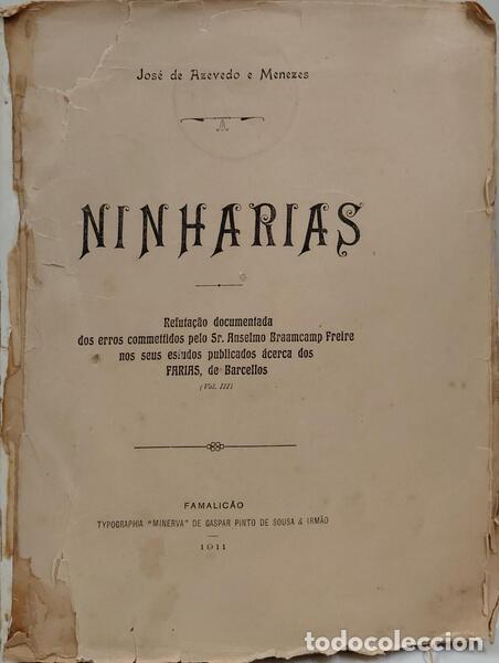 Libros: AZEVEDO E MENEZES. (Jos&eacute; de) - NINHARIAS. - Foto 1