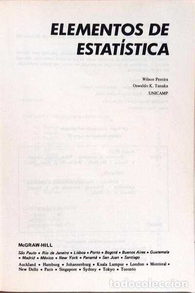 Libros: PEREIRA. (Wilson) e Oswaldo K. Tanaka. - ELEMNTOS DE ESTAT&Iacute;TICA. - Foto 2