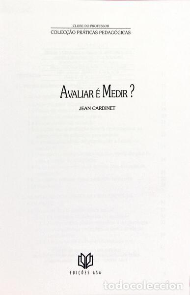 Libros: CARDINET. (Jean) - AVALIAR &Eacute; MEDIR? [1.&ordf; EDI&Ccedil;&Atilde;O] - Foto 2