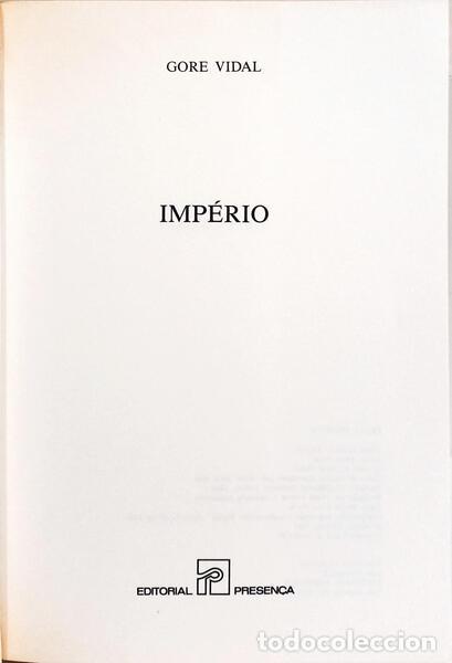 Libros: GORE VIDAL. (Eugene Luther) - IMP&Eacute;RIO. [1.&ordf; EDI&Ccedil;&Atilde;O] - Foto 2