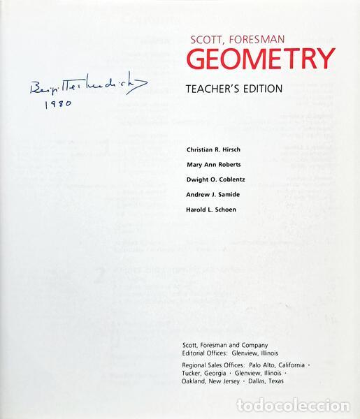 Libros: HIRSCH. (Christian R.) et al. - SCOTT, FORESMAN GEOMETRY. - Foto 2