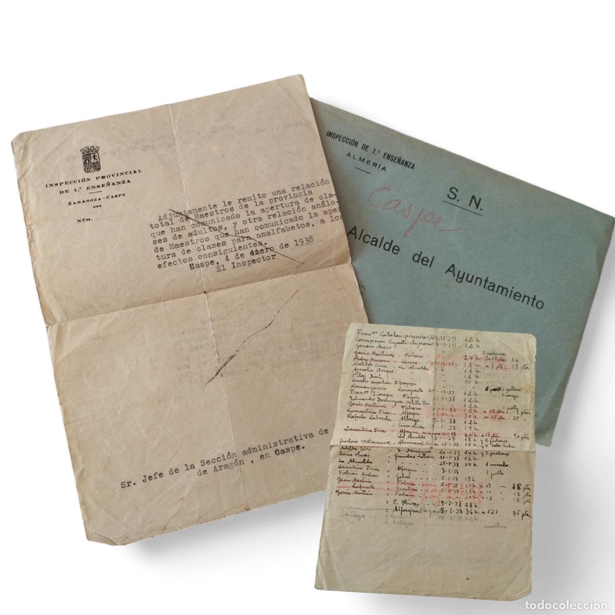Libri di seconda mano: ANTIGUO DOCUMENTO: RELACI&Oacute;N DE MAESTROS DE LA PROVINCIA DE ZARAGOZA QUE HAN ABIERTO CLASES DE A... -