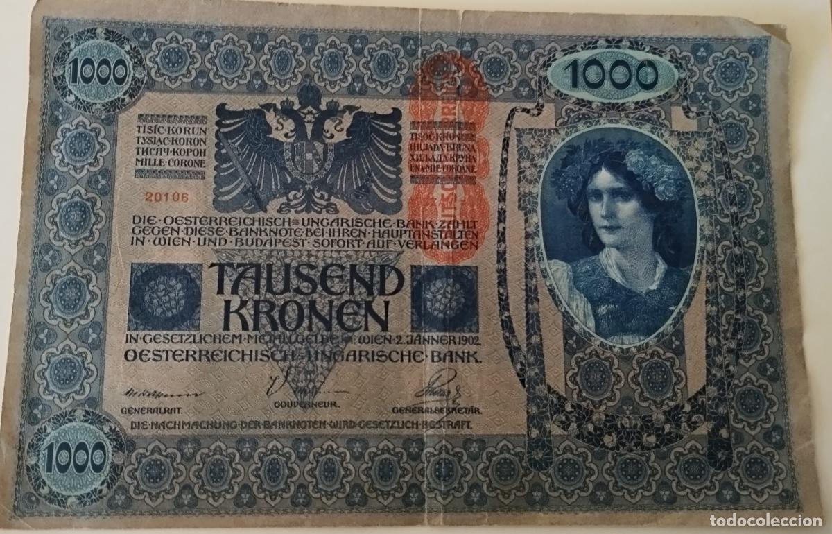 Libri di seconda mano: ANTIGUO BILLETE / OLD NOTE: 1000 CORONAS IMPERIO AUSTRO-H&Uacute;NGARO One thousand crown banknote of... -