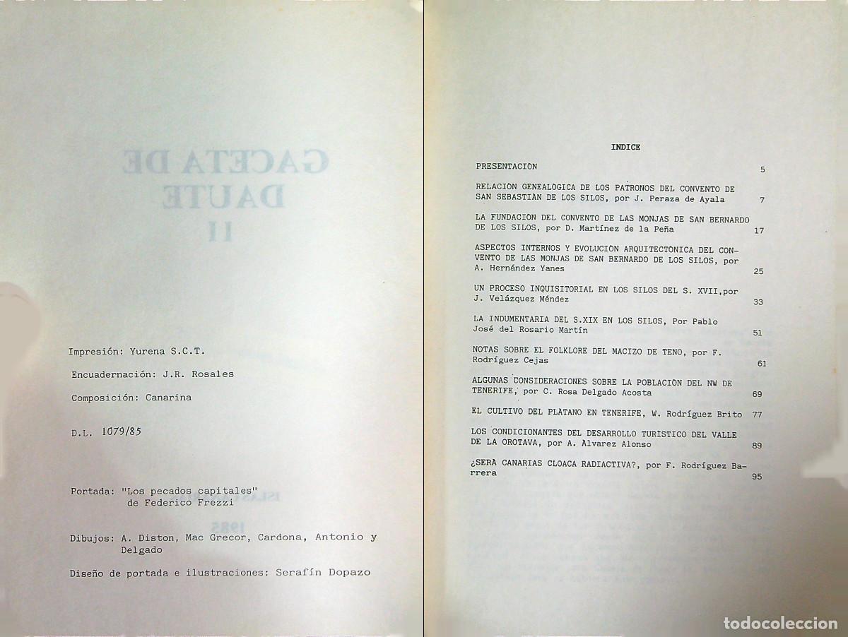 Libros: GACETA DE DAUTE II - 1985 - CANARIAS - Foto 2