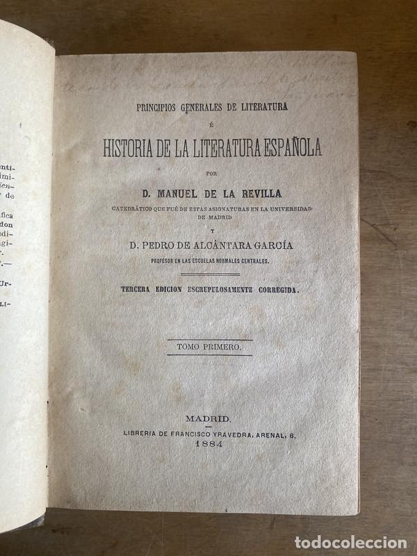 Libros: Historia de la literatura espa&ntilde;ola - De la Revilla D. Manuel; De Alcantara Garcia D. Pedro